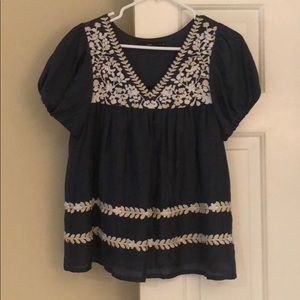 Hazel boutique embroidered boho top size Medium